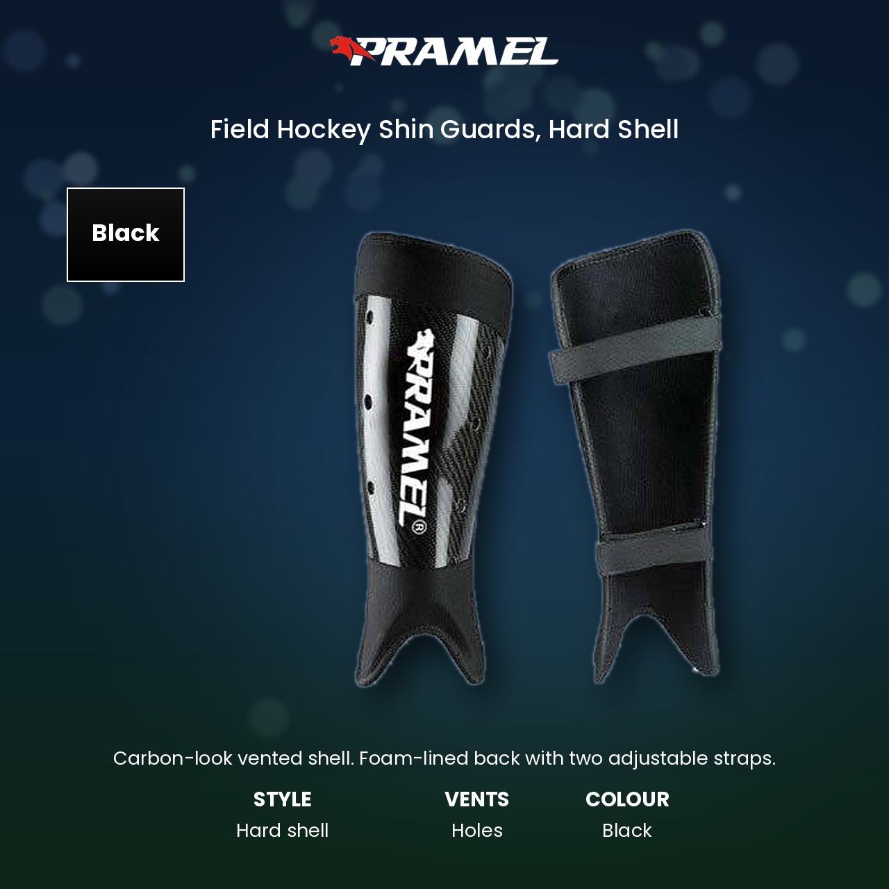 Pramel Hard Shell ShinGuards - Black 