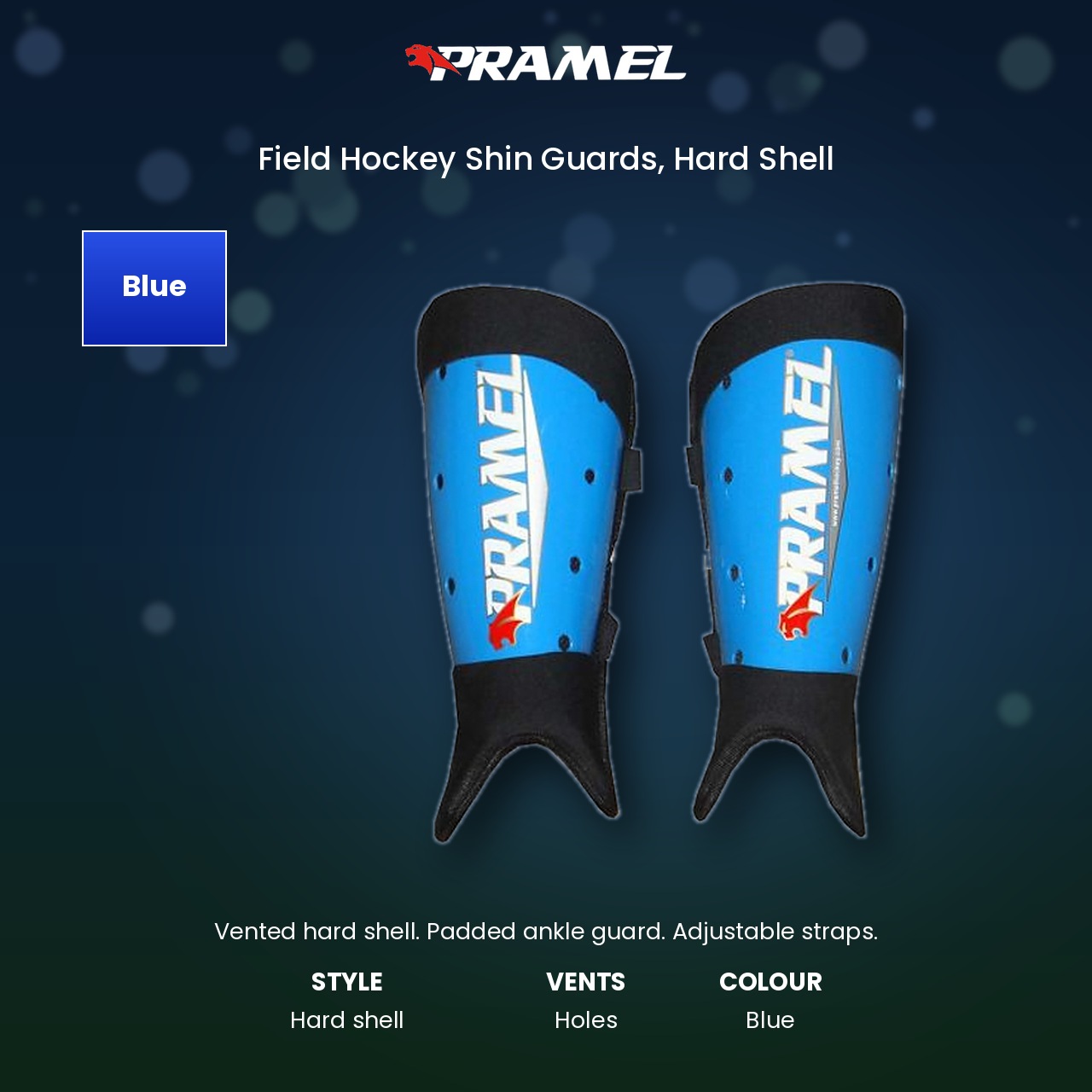 Pramel Hard Shell ShinGuards - Blue 